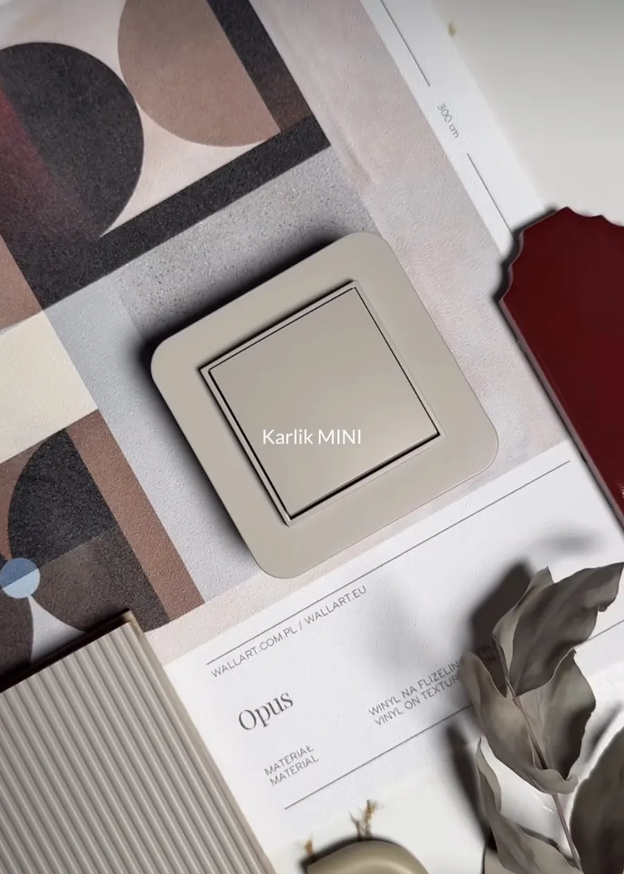 Karlik Mini bone design light switch on architectural moodboard — Ardi Living